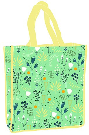 Virág Green bevásárló táska, shopping bag 34cm