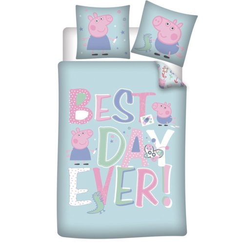 Peppa malac Best Day ágyneműhuzat (140×200cm, 63×63cm) microfibre