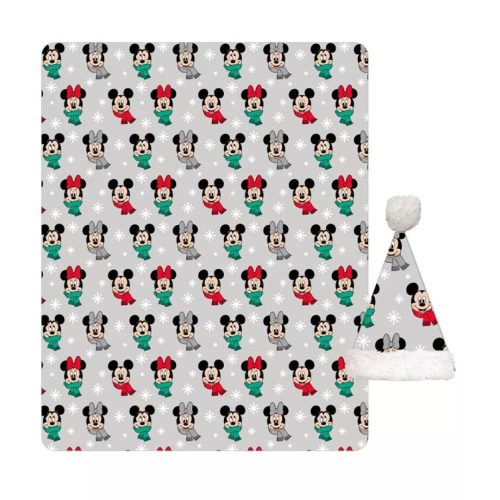 Disney Mickey, Minnie Noel polár takaró és sapka szett  (100*140cm)