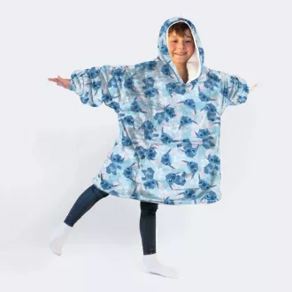   Disney Lilo és Stitch, A csillagkutya Blue belebújós plüss polár pulóver, poncsó 7-14 év