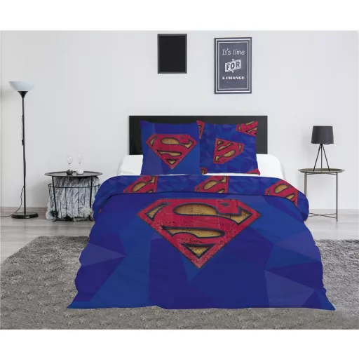 Superman Blue dupla, kétszemélyes ágyneműhuzat 240×220cm, 65x65cm