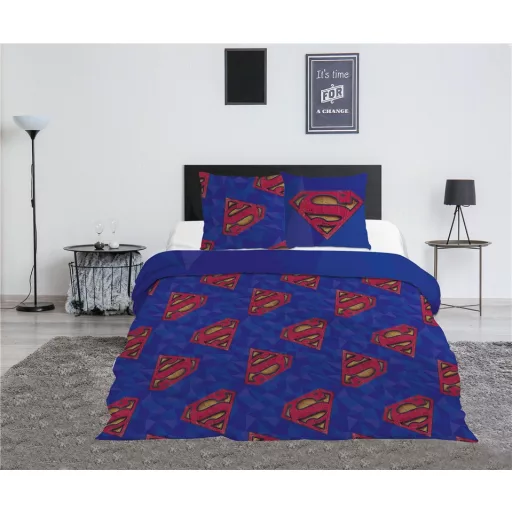 Superman Blue dupla, kétszemélyes ágyneműhuzat 240×220cm, 65x65cm