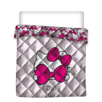 Hello Kitty Pink Bow steppelt ágytakaró, paplan 240x220 cm