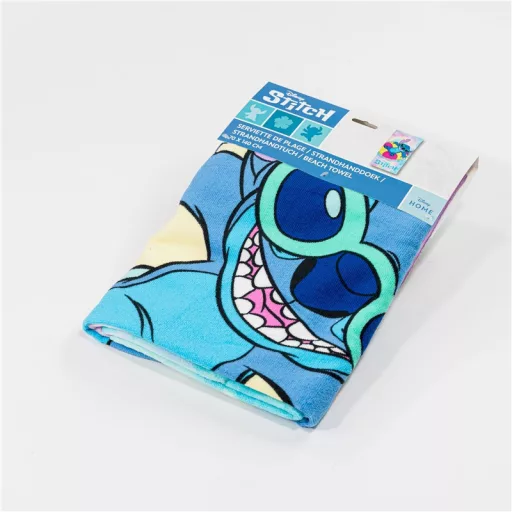Disney Lilo és Stitch, A csillagkutya Rainbow Waves fürdőlepedő, strandtörölköző 70x140cm (Fast Dry)