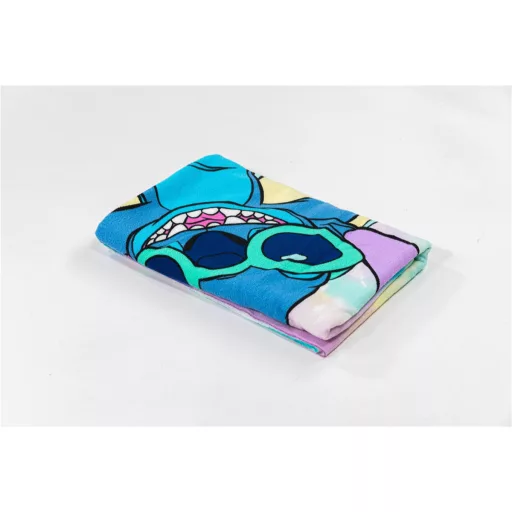 Disney Lilo és Stitch, A csillagkutya Rainbow Waves fürdőlepedő, strandtörölköző 70x140cm (Fast Dry)