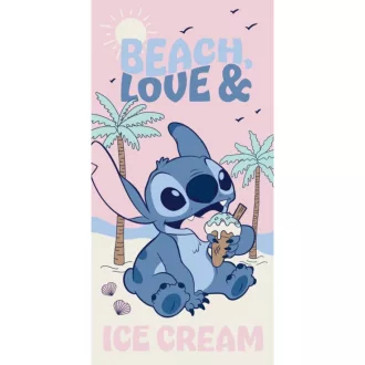   Disney Lilo és Stitch, A csillagkutya Beach Ice Cream fürdőlepedő, strandtörölköző 70x140cm (Fast Dry)
