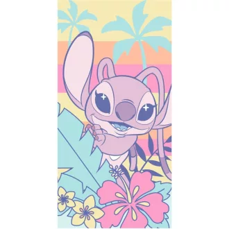 Disney Lilo és Stitch, A csillagkutya Floral Escape fürdőlepedő, strandtörölköző 70x140 cm (Fast Dry)
