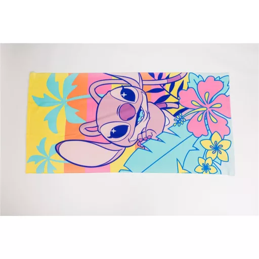 Disney Lilo és Stitch, A csillagkutya Floral Escape fürdőlepedő, strandtörölköző 70x140 cm (Fast Dry)