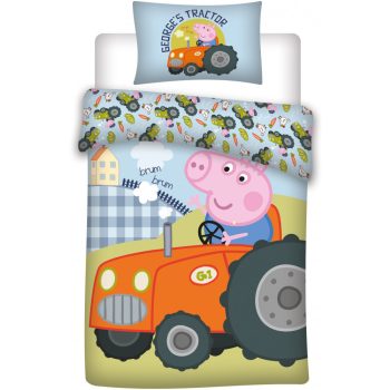 Peppa malac George's Tractor gyerek ágyneműhuzat 100×135cm, 40×60cm