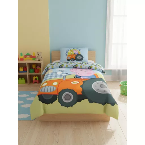 Peppa malac George's Tractor gyerek ágyneműhuzat 100×135cm, 40×60cm