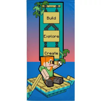 Minecraft Build fürdőlepedő, strandtörölköző 70x140cm