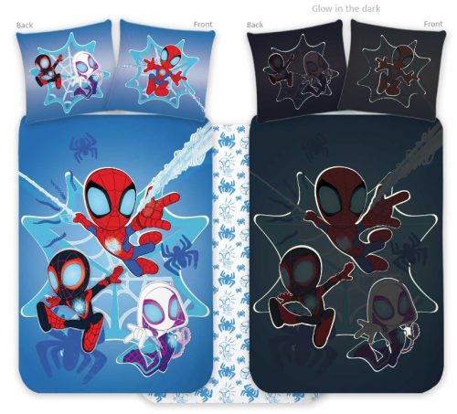 Pókember Spidey sötétben világító gyerek, ovis ágyneműhuzat 100x135cm, 40x60cm