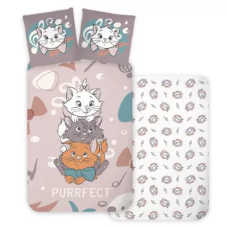 Disney Marie Purrfect gyerek, ovis ágyneműhuzat 100×135cm, 40×60cm