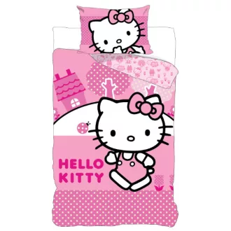 Hello Kitty Pink World gyerek, ovis ágyneműhuzat 100×135cm, 40×60cm