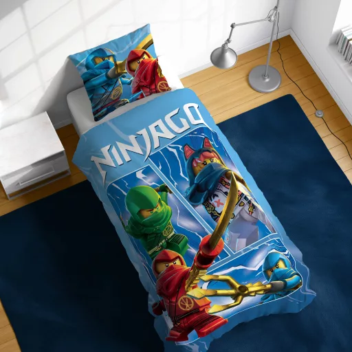 Lego Ninjago Warriors gyerek, ovis ágyneműhuzat 100×135 cm, 40×60 cm