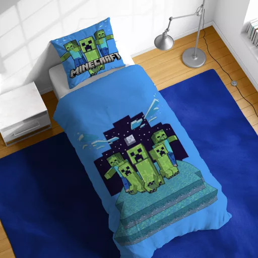Minecraft Night Schemes ágyneműhuzat 140×200cm, 70×90 cm