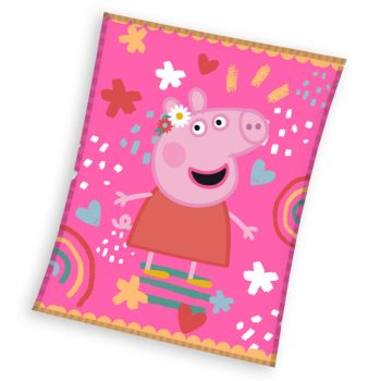 Peppa malac Piggy Tales coral fleece polár takaró 130x160 cm
