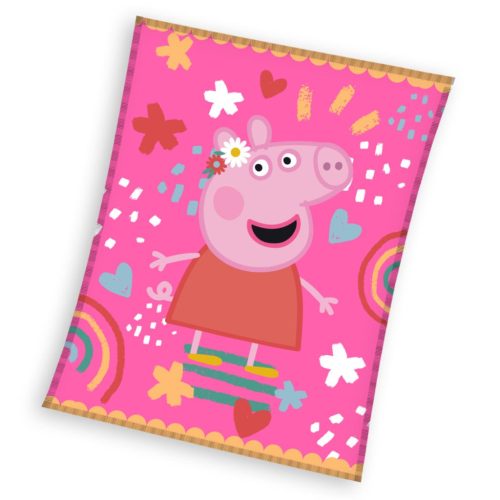 Peppa malac Piggy Tales coral fleece polár takaró 130x160 cm