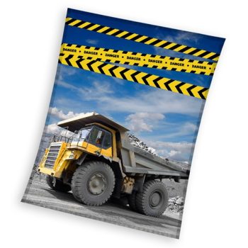 Építkezés Danger coral fleece polár takaró 130x170 cm