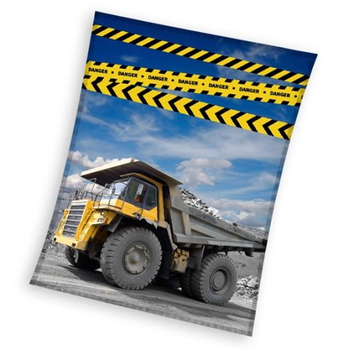 Építkezés Danger coral fleece polár takaró 130x170 cm