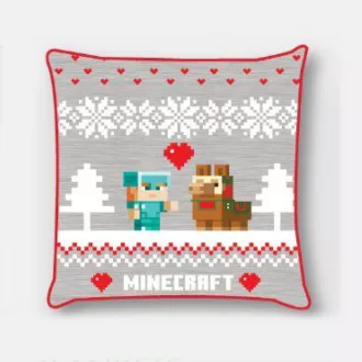 Minecraft Holiday Karácsony párnahuzat 40x40cm Velúr