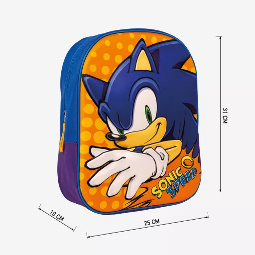 Sonic, a sündisznó Speed 3D hátizsák, táska 31cm