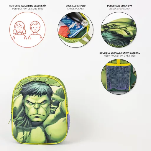 Bosszúállók Hulk 3D hátizsák, táska 31cm