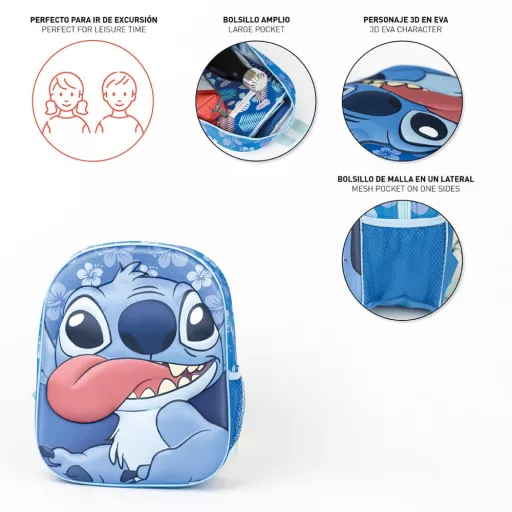 Disney Lilo és Stitch, A csillagkutya 3D hátizsák, táska 31cm
