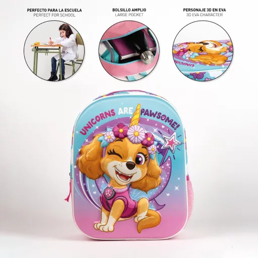 Mancs Őrjárat Unicorns 3D hátizsák, táska 31cm