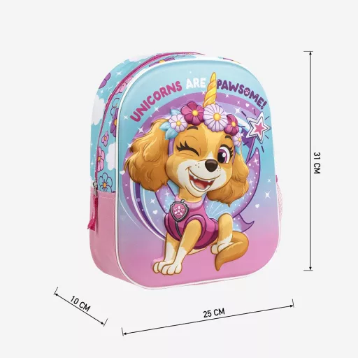 Mancs Őrjárat Unicorns 3D hátizsák, táska 31cm