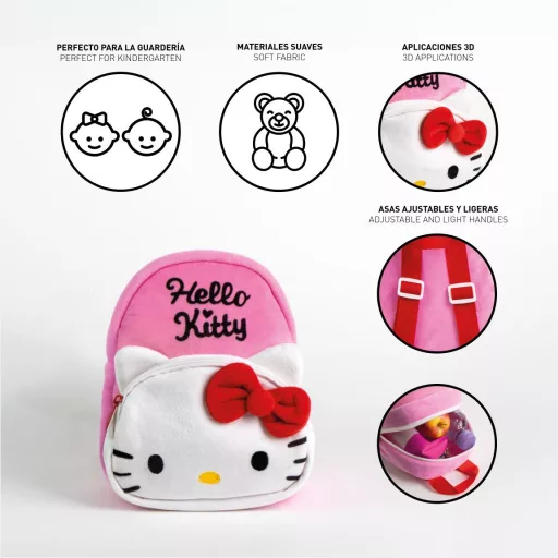 Hello Kitty Charm plüss hátizsák, táska 22cm