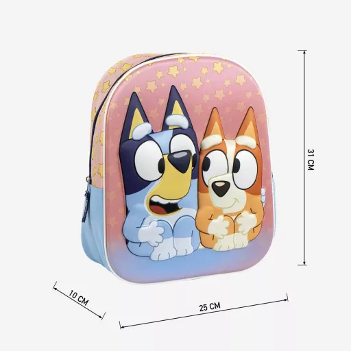Bluey Stars 3D hátizsák, táska 31cm