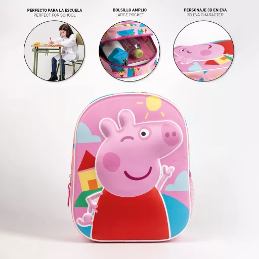 Peppa malac Sunshine 3D hátizsák, táska 31cm