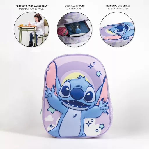 Disney Lilo és Stitch, A csillagkutya Cosmic 3D hátizsák, táska 31cm