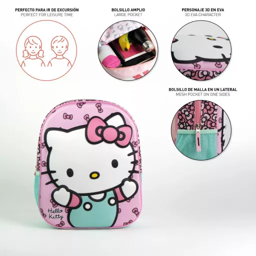 Hello Kitty Mini Bow 3D hátizsák, táska 31cm