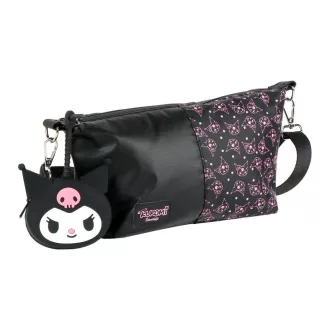 Hello Kitty Black Kuromi táska, oldaltáska pénztárcával 27cm