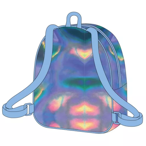 Disney Lilo és Stitch, A csillagkutya Iridiscente hologrammos hátizsák, táska 23cm