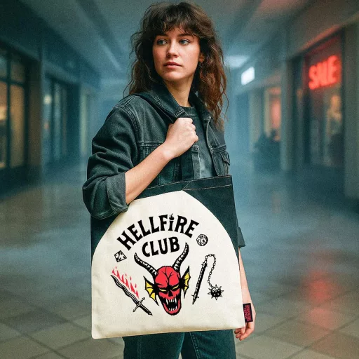 Stranger Things Hellfire Club shopping bag, bevásárlótáska 40 cm