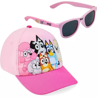 Bluey Pink Team napszemüveg és baseball sapka szett