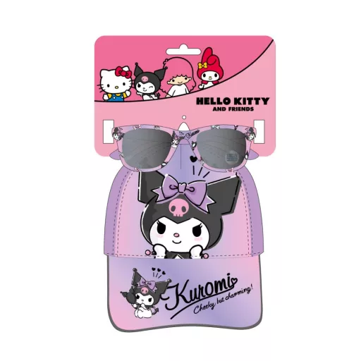 Hello Kitty Kuromi napszemüveg és baseball sapka szett