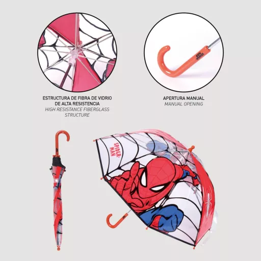 Pókember Web-Slinger gyerek átlátszó esernyő 71cm
