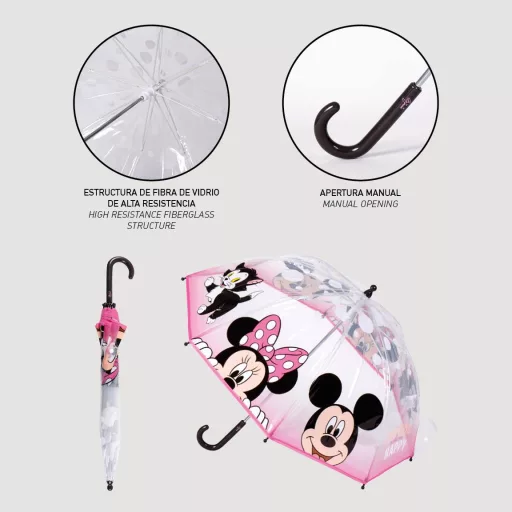 Disney Minnie Make Me Happy gyerek átlátszó esernyő 71 cm