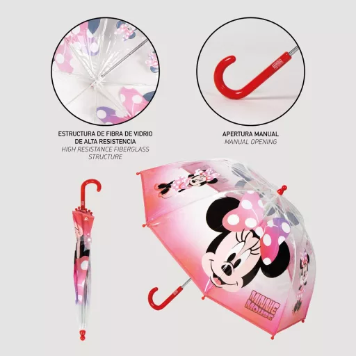 Disney Minnie Cheerful gyerek átlátszó esernyő 71 cm