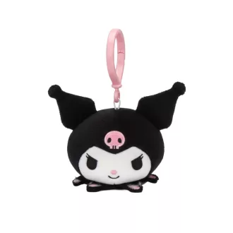 Hello Kitty Kuromi Head 3D plüss figura akasztóval, táskadísz 11cm