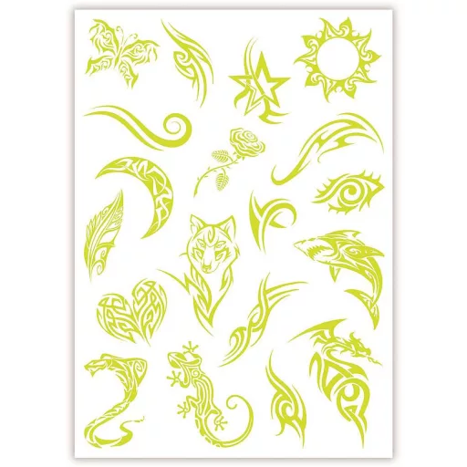 Crazy Chic Wolf sötétben világító tetoválás Clementoni