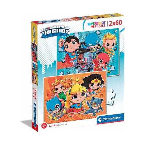 DC Super Hero Mini Friends 2x60db-os puzzle Clementoni