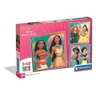Disney Hercegnők 3x48 db-os puzzle Clementoni