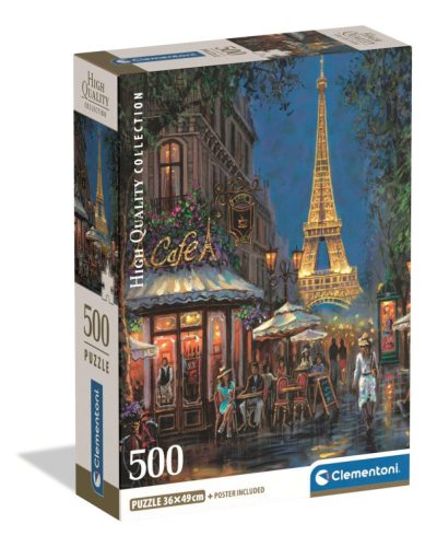 Párizs Night at Eiffel Café 500 db-os Compact puzzle Clementoni