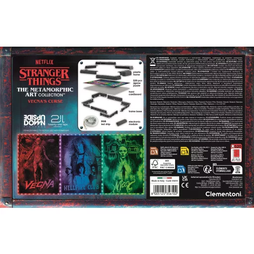Stranger Things Vecna's Curse 520 db-os puzzle LED-es keretben Clementoni