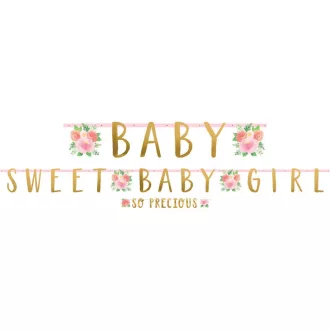 Floral Baby Sweet Baby Girl papír felirat 2 részes